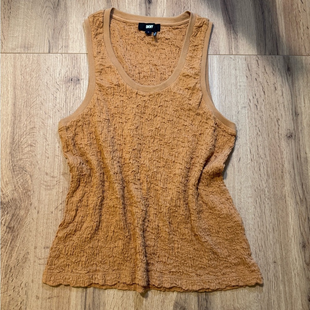 DKNY Women's Burnt Orange Textured Tank Top - Picture 7 of 7